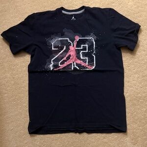 Jordan Black Tee with Pink Jumpman Design